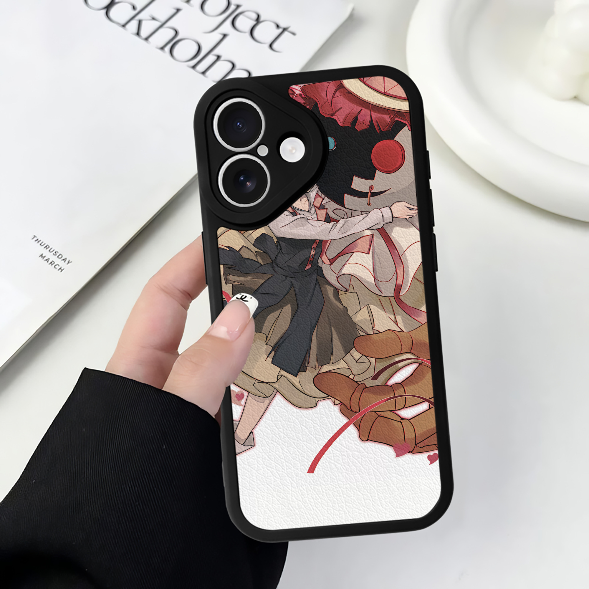 （画像用） 文豪ストレイドッグス Bungo Stray Dogs 【iPhone 16シリーズ対応】シリコンスマホケース（レザー調） 材質：シリコン